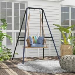 Rackhams Hammock Chair Stand Metal Frame Hammock Stand Only, Black