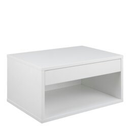 Rackhams Cholet Square Bedside Table with 1 Drawer in White - 1 - White - Manufactured wood - thumbnail 1