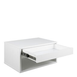 Rackhams Cholet Square Bedside Table with 1 Drawer in White - 1 - White - Manufactured wood - thumbnail 3