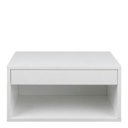 Rackhams Cholet Square Bedside Table with 1 Drawer in White - 1 - White - Manufactured wood - thumbnail 2