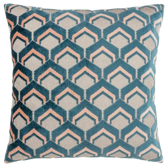 Rackhams Ledbury Jacquard Cushion Cover - Smoke/Rose - 45cm x 45cm - Smoke/Rose - 100% Polyester - image 1
