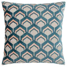 Rackhams Ledbury Jacquard Cushion Cover - Smoke/Rose - 45cm x 45cm - Smoke/Rose - 100% Polyester - thumbnail 2