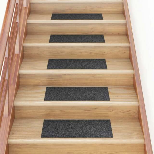 Rackhams Self-adhesive Stair Mats Rectangular 15 pcs 60x25 cm Grey - image 1
