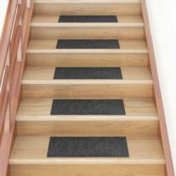 Rackhams Self-adhesive Stair Mats Rectangular 15 pcs 60x25 cm Grey - thumbnail 1