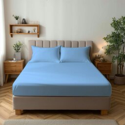 Rackhams Microfibre Soft Touch Fitted Sheet 25cm Skirt Plain Dyed Bed Linen - Super King - Silver - thumbnail 3
