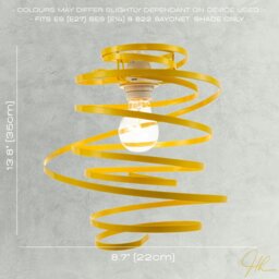Rackhams Designer Yellow Gloss Metal Double Ribbon Spiral Swirl Pendant Shade - thumbnail 6