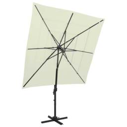 Rackhams 4-Tier Parasol with Aluminium Pole Sand 250x250 cm