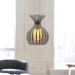 Rackhams Industrial Cage Light Shade Ceiling Pendant Black - thumbnail 2