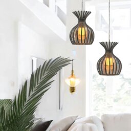 Rackhams Industrial Cage Light Shade Ceiling Pendant Black - thumbnail 3