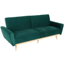 Rackhams Modern Velvet 3 Seater Sofa Bed Recliner Couch with Wood Legs - thumbnail 4