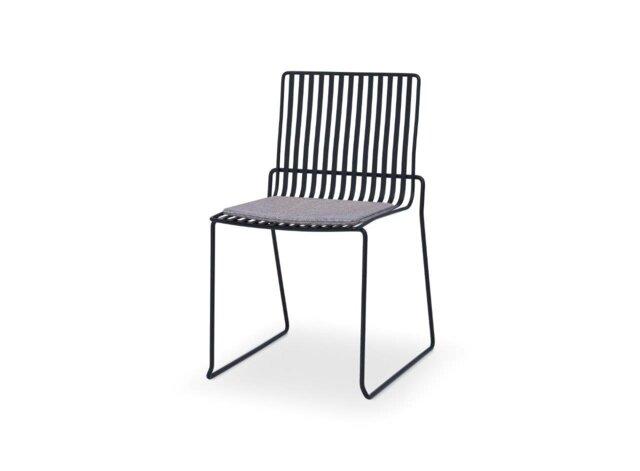 Rackhams Finn Dining Chairs - Matt Black - Pewter Grey Seat Pad - image 1