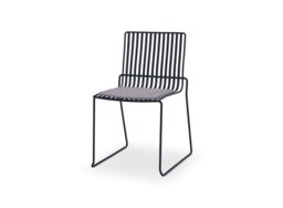Rackhams Finn Dining Chairs - Matt Black - Pewter Grey Seat Pad