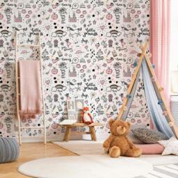 Rackhams Little Princess Unicorn Nursery Textured Wallpaper Pink - thumbnail 3