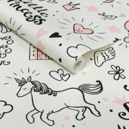 Rackhams Little Princess Unicorn Nursery Textured Wallpaper Pink - thumbnail 1