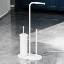 Rackhams Aspen White 3 in 1 Toilet Roll & Brush Combination