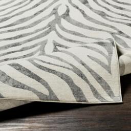 Rackhams City-Animal Print Grey Beige Yellow Boho Zebra Pattern Rug - 80 x 220 cm - thumbnail 5