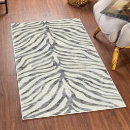 Rackhams City-Animal Print Grey Beige Yellow Boho Zebra Pattern Rug - 80 x 220 cm - thumbnail 6