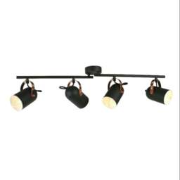 Rackhams Letto Black and Copper 4 Light Ceiling Spotlight Bar - thumbnail 3
