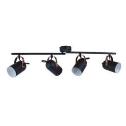 Rackhams Letto Black and Copper 4 Light Ceiling Spotlight Bar - thumbnail 2