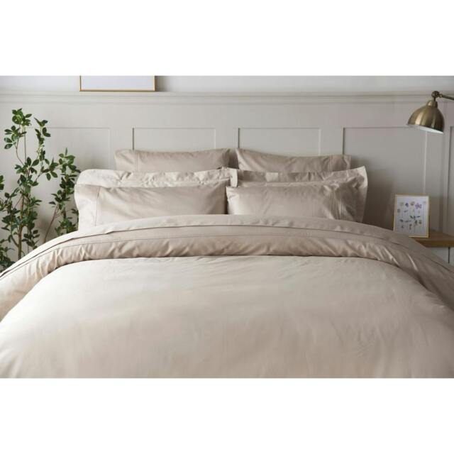 Rackhams Egyptian Cotton Flat Duvet Cover - Taupe - Emperor - Taupe - 100% Egyptian Cotton
