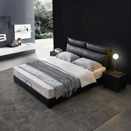 Rackhams Luca King Size Superking Size Bed, Leather - Real Leather ( Contact Surface ) - 182cm Superking Size - NO Storage - thumbnail 1