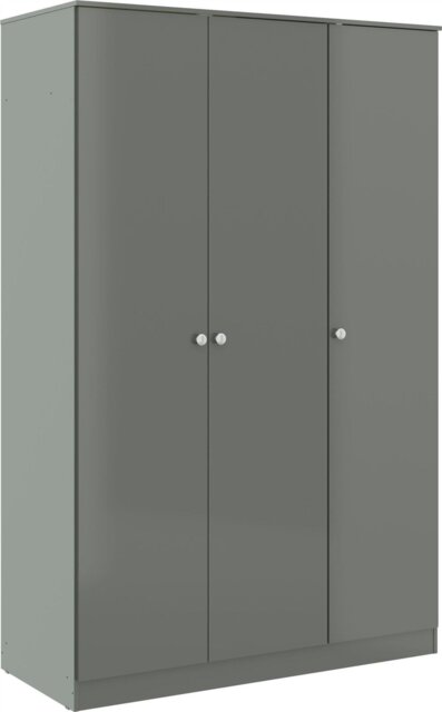 Rackhams Denver 3 Door Triple Wardrobe - Grey Gloss - image 1