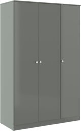 Rackhams Denver 3 Door Triple Wardrobe - Grey Gloss - thumbnail 1