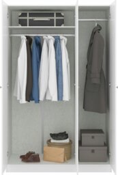 Rackhams Denver 3 Door Triple Wardrobe - Grey Gloss - thumbnail 6