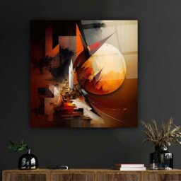 Rackhams Abstract Glass Wall Art 4 - 50x50cm - Tempered Glass (4 mm) - thumbnail 4