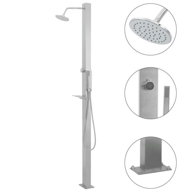 Rackhams Outdoor Shower Stainless Steel Straight