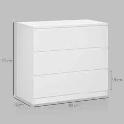 Rackhams Chest of Three Drawers - White - thumbnail 3