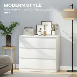 Rackhams Chest of Three Drawers - White - thumbnail 4