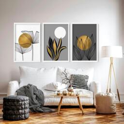 Rackhams Pictures for the hallway - set of 3 framed wall art prints - A4 8.27 x 11.69 in / 21 x 29.7 cm - Satin Photo paper 280 gsm - Oak Frame - thumbnail 2