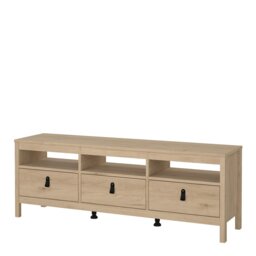 Rackhams Barcelona TV Unit 3 Drawers in Jackson Hickory Oak - 1 - thumbnail 3