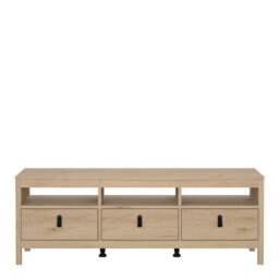Rackhams Barcelona TV Unit 3 Drawers in Jackson Hickory Oak - 1 - thumbnail 2