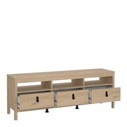 Rackhams Barcelona TV Unit 3 Drawers in Jackson Hickory Oak - 1 - thumbnail 5