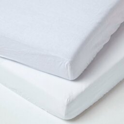 Rackhams French Flax Linen Cot Fitted Sheets - 60 x 120 x 15 cm, 2 Pack - Navy - thumbnail 2