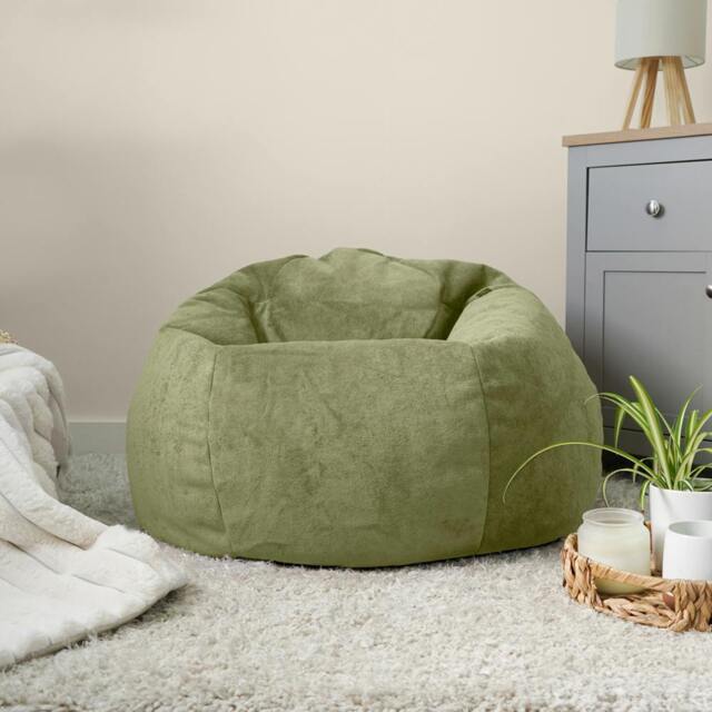 Rackhams Indoor Classic Velora Adult Bean Bag Chair - Large Bean Bag Seat - Sage Green - image 1