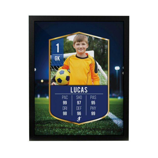 Rackhams Personalised Photo Upload Football Card Black Poster Frame - image 1