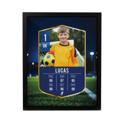 Rackhams Personalised Photo Upload Football Card Black Poster Frame - thumbnail 1