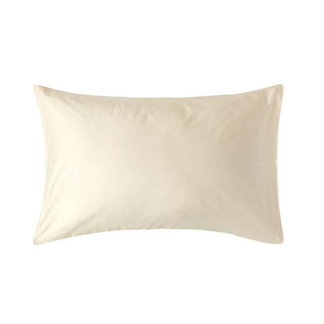 Rackhams Organic 400 TC Egyptian Cotton Sateen Housewife Pillowcase, Standard Size - Cream - image 1