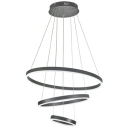 Rackhams Modern 3 Ring Aluminum Round Hanging LED Pendant Light - Dimmable with Remote Control - thumbnail 4