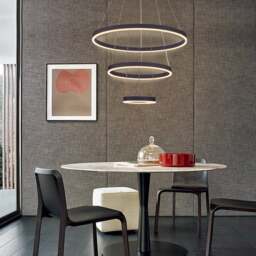 Rackhams Modern 3 Ring Aluminum Round Hanging LED Pendant Light - Dimmable with Remote Control - thumbnail 1