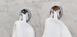 Rackhams Single Polished Chrome Towel Hook (48mm) Wall Mounted Bathroom Storage Round Robe Hooks Clothes Hanger Coat Peg - thumbnail 2