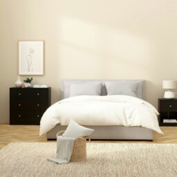 Rackhams May Chest of 3 Drawers in Black - Black - Matt - Melamine - thumbnail 6