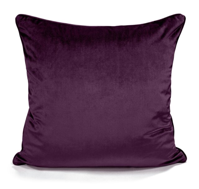 Rackhams Luxury Plain Matte Velvet Cushion - 56cm x 56cm - Purple - image 1