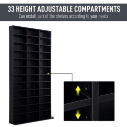 Rackhams CD DVD Media Storage Shelves Display Shelf Racks Wooden Frame - White - thumbnail 5