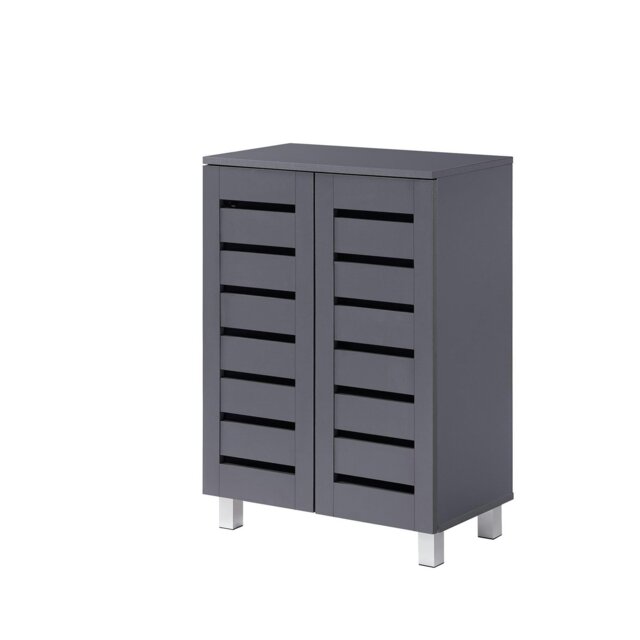 Rackhams Euston Modern 2 Door Shoe Storage Cabinet - Dark Grey - image 1