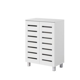 Rackhams Euston Modern 2 Door Shoe Storage Cabinet - Dark Grey - thumbnail 2