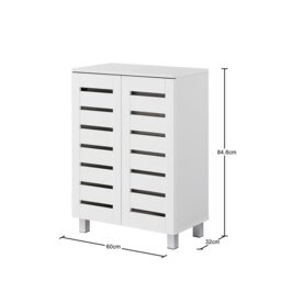 Rackhams Euston Modern 2 Door Shoe Storage Cabinet - Dark Grey - thumbnail 3
